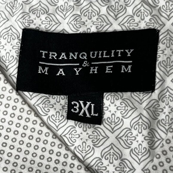 Tranquility & Mayhem 3XL Dress Shirt Geometric LS Roll-tab Button-Up Plus Size - Picture 13 of 16